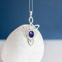 Genuine Lapis Celtic Knot Necklace In Sterling Silver, thumbnail 2 of 10