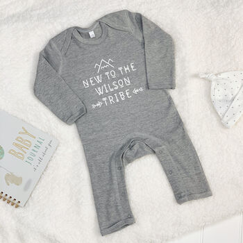 Personalised New To The Tribe Babygrow, 6 of 11