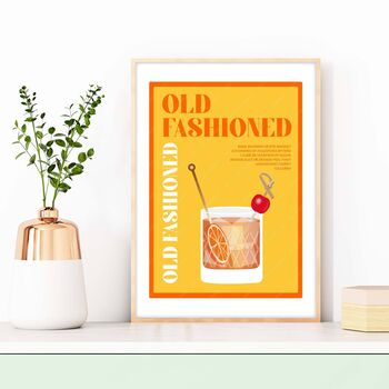 Old Fashioned Cocktail Recipe Poster, 5 of 5