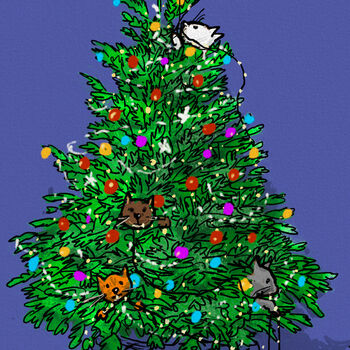 Personalised 'Cats In The Tree' Christmas Card, 3 of 6