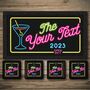 Personalised Bar Runner And Coasters Cocktail Neon, thumbnail 1 of 8