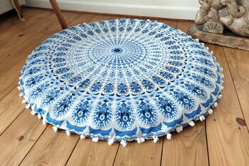 Elegant Round Mandala Floor Cushion Cover, 2 of 9