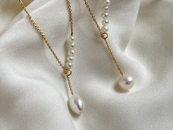 'Kinang' Sparkle Drop Pearl Necklace, 9 of 12
