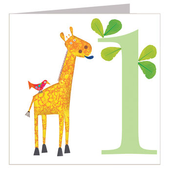 One Giraffe 1st Birthday Card, 2 of 4