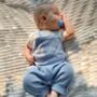 Personalised Baby Blue Knitted Dungarees, thumbnail 1 of 2