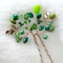 Emerald Bloom Hair Pin, thumbnail 4 of 7