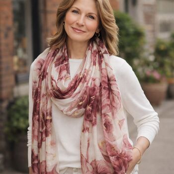 Mother's Day Peony Print Scarf, 4 of 6