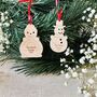 Personalised Snowman Christmas Tree Decoration, thumbnail 1 of 2