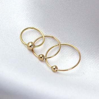 9ct Solid Gold Ball Helix Nose Ring, 2 of 5