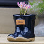 Personalised Blue Welly Boot Planter, thumbnail 1 of 10