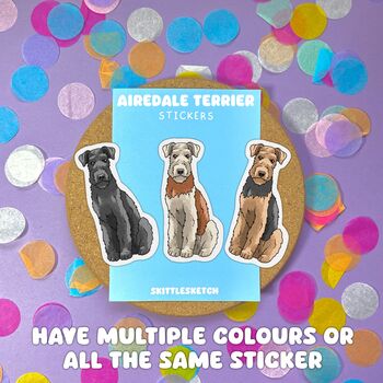 Custom Airedale Terrier Stickers For Dog Mum, 6 of 6