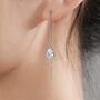 Sterling Silver Pear Cut Cz Droplet Threader Earrings, thumbnail 5 of 11