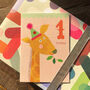 Giraffe 1st Birthday Card, thumbnail 3 of 4