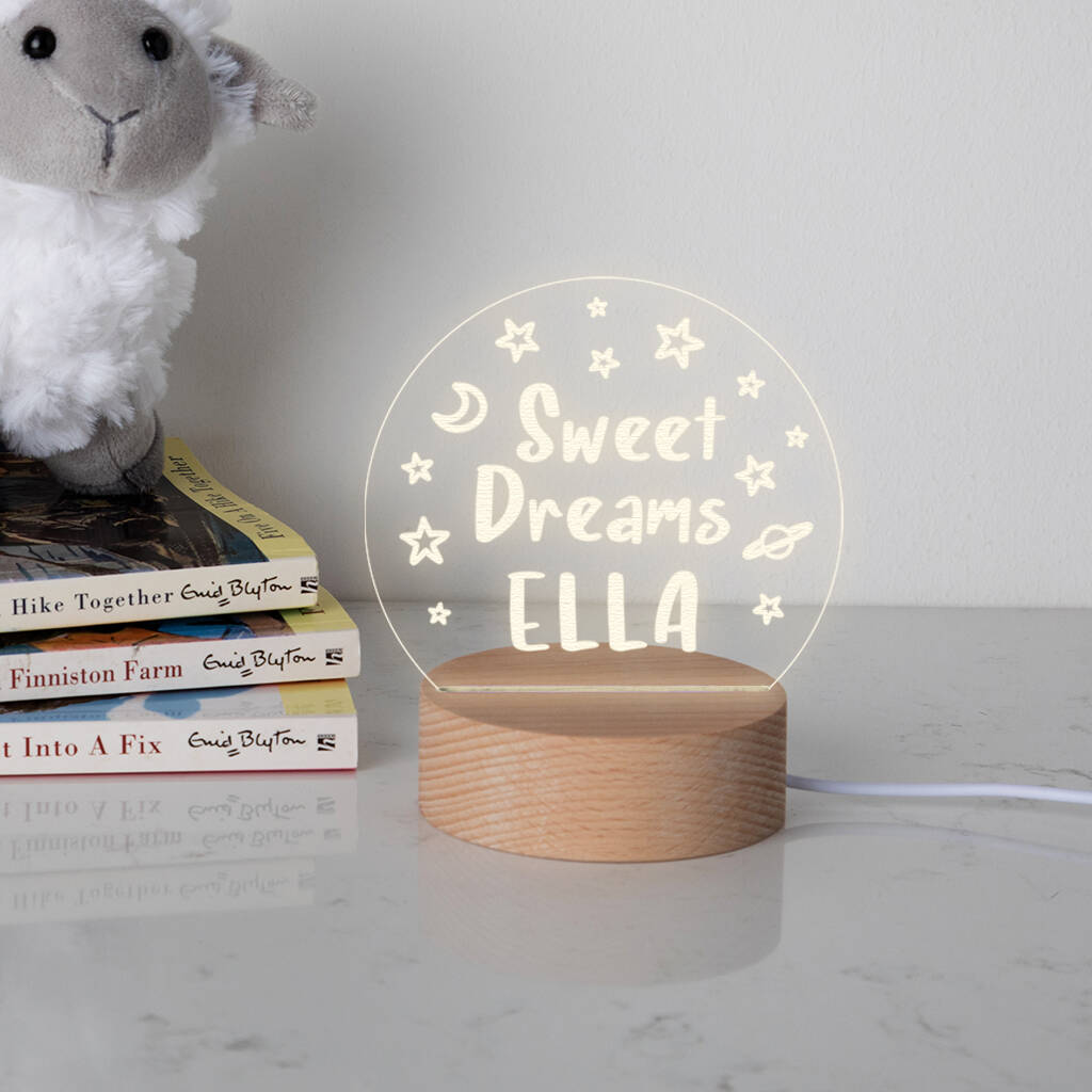 Personalised Baby Night Light By Dust and Things