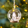 Personalised Illustrated Penguin First Christmas Snow Bauble, thumbnail 6 of 7