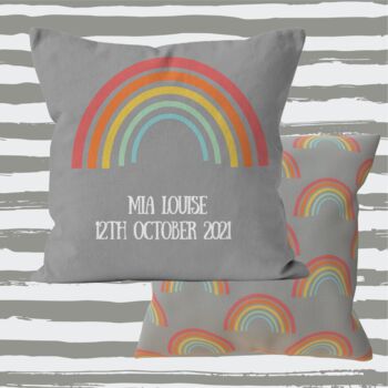 Personalised Children's Nursery Rainbow Cushion, 2 of 6