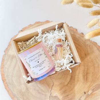 Personalised Engagement Candle – Couple Keepsake Gift, 3 of 8
