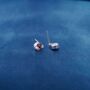 Round Dainty Pink Tourmaline Cz Stone October Silver Stud Earrings, thumbnail 7 of 9