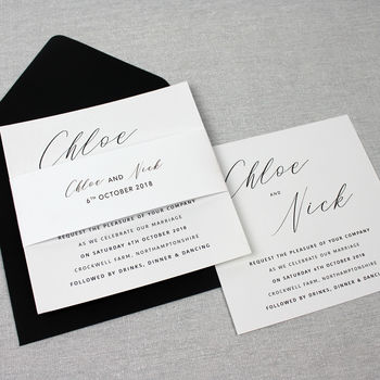 'The Chloe' Modern Calligraphy Wedding Invitation, 3 of 8