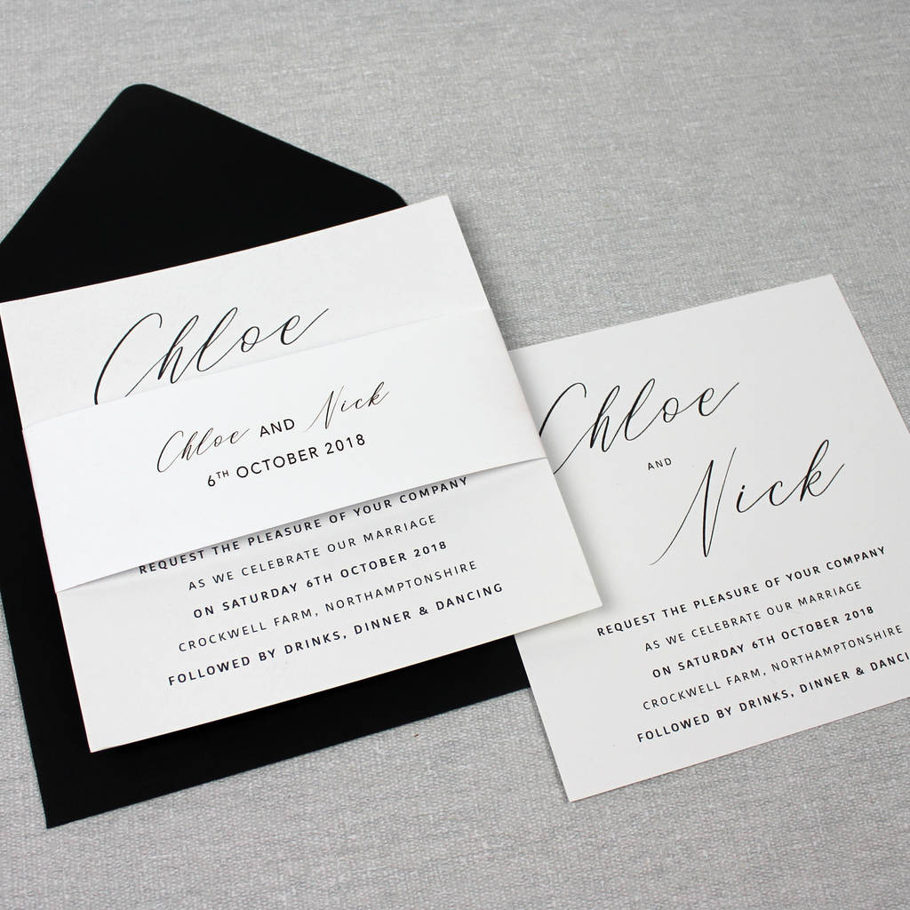 'The Chloe' Modern Calligraphy Wedding Invitation By By Florence