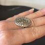 Aztec Pattern Silver Disc Adjustable Ring, thumbnail 7 of 10