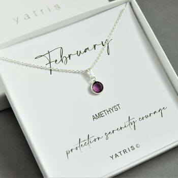 Sterling Silver February Birthstone Necklace, 2 of 5