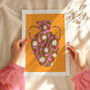 Patterned Yellow Vase Art Print, thumbnail 4 of 4