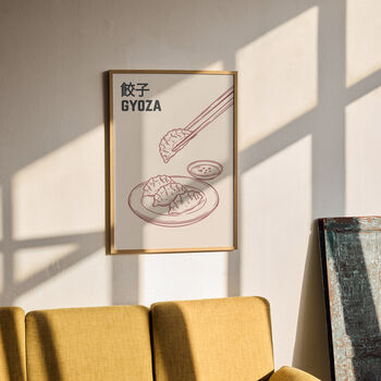 Gyoza Japanese Food Art Print | Minimalist Kitchen Decor, 5 of 7