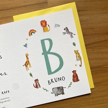 Personalised Alphabet Initial Name Card, 2 of 7