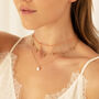 Coral And Gold Choker Necklace, thumbnail 2 of 5