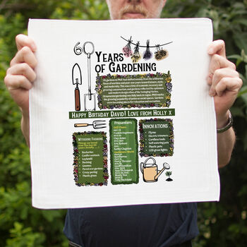 60th Birthday Gift For Gardeners Personalised Handkerchief Pair, 4 of 9
