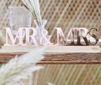 Personalised Rose Gold Mr And Mrs Sign, 4 of 4