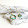 Halo Radiance Turquoise Hoops In Silver, thumbnail 6 of 11