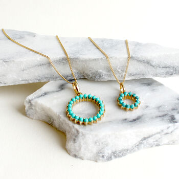 Halo Radiance Turquoise Hoops In Silver, 6 of 11