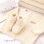 Personalised Baby Cardigan With Script Name And Booties, thumbnail 2 of 12