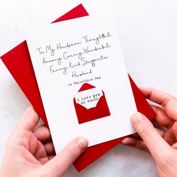 Personalised My Wonderful Husband Valentine's Day Card, 4 of 7