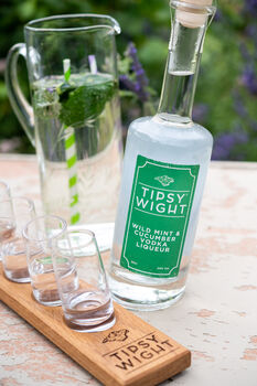 Wild Mint And Cucumber Vodka Liqueur And Shot Glass Set, 6 of 7