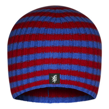Cashmere Striped Beanie Hat In Rugby Colours, 8 of 12