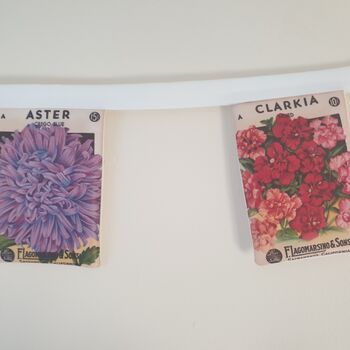 Fabric Summer Flowers Seed Packet Bunting Decoration, 6 of 7