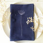 Embroidered Cow Parsley Ink Linen Napkins, thumbnail 1 of 4