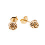 Delicate Gold Rose Stud Earrings, thumbnail 1 of 3