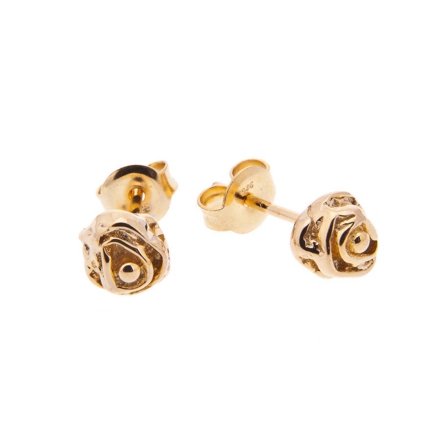 delicate gold rose stud earrings by taylor black | notonthehighstreet.com