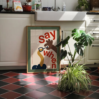 Say When Retro Wine Wall Print, 3 of 10