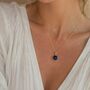Gold Lapis Lazuli Pendant Necklace, thumbnail 2 of 9