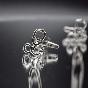 Stethoscope Cufflinks 316 L Stainless Steel Gift For Doctors And Medical Students, 4 of 5