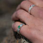May Birthstone Ring Emerald In Textured Sterling Silver And 9ct Gold, thumbnail 3 of 8