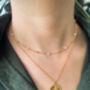 Gold Plated Engraved Coin Necklace With Pearls, thumbnail 3 of 5