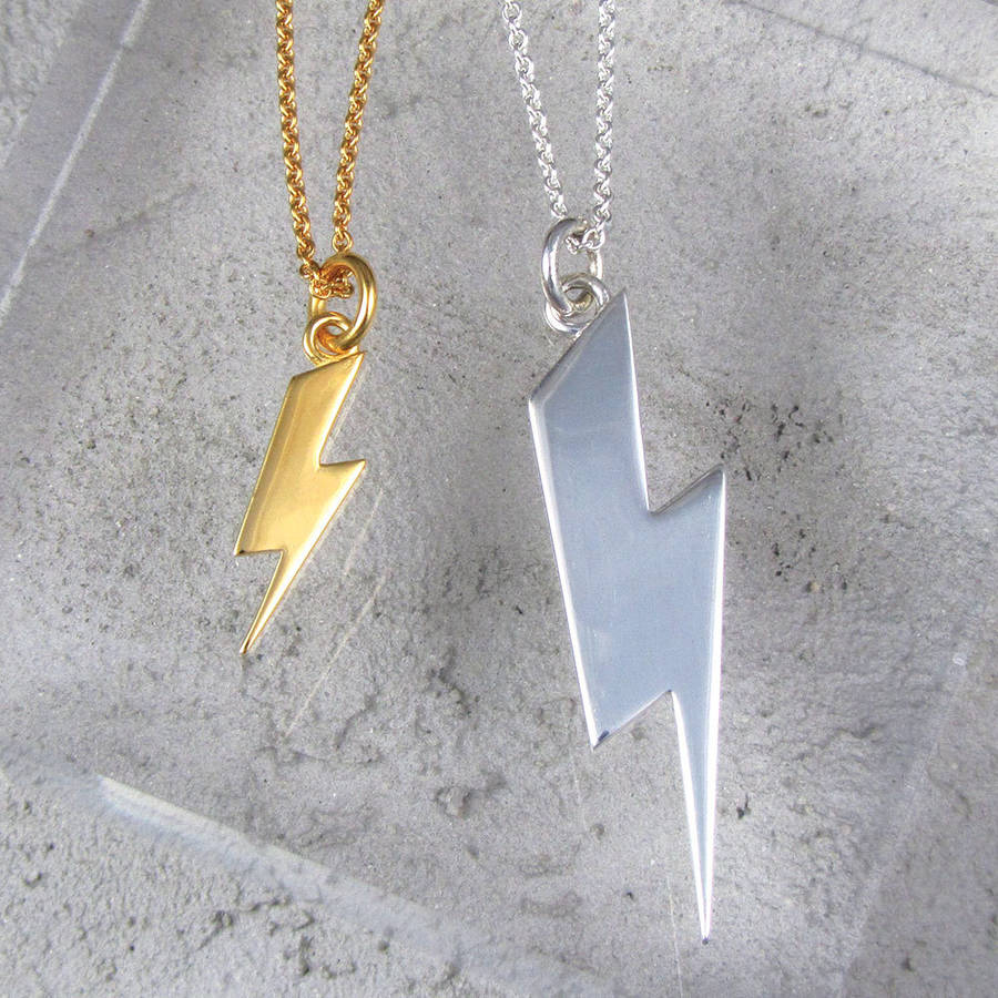 Lightning Bolt Necklace By Black Pearl Notonthehighstreet Com   Original Lightning Bolt Necklace New 