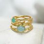 Aqua Chalcedony And Chrysoprase Statement Gold Ring, thumbnail 10 of 10