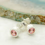 Pink Tourmaline October Birthstone Silver Necklace, thumbnail 2 of 3